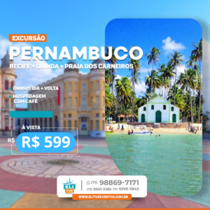 Porto de Galinhas/PE + Praia dos Carneiros/PE 11 a 13 Julho > Sex 19h a Seg 05h